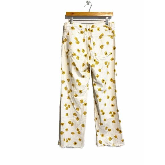 Reformation Fawcett Wide Leg Cropped High Waist Jeans Daisy Dazed White 30 - Picture 4 of 12